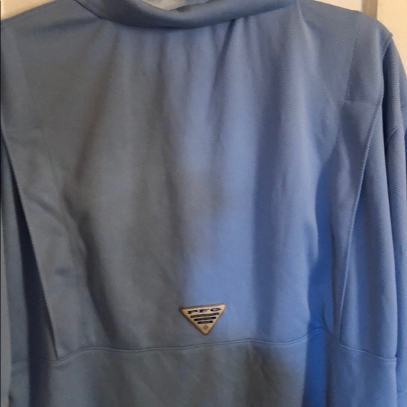 Columbia PFG Omni Shade Fishing Polo Shirt Men’s Large Light Blue - Picture 7 of 8